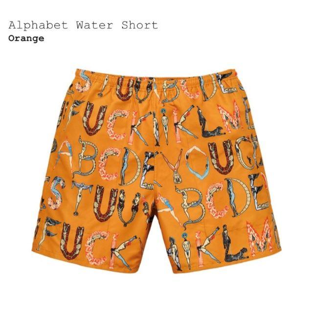 M　Supreme Alphabet Water Short 18ss　オレンジメンズ