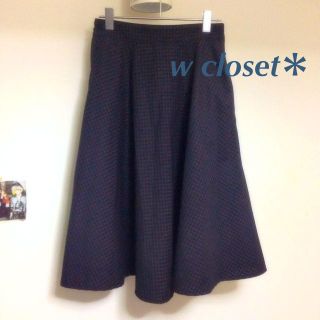 ダブルクローゼット(w closet)のw closet チェックフレアスカート(ひざ丈スカート)