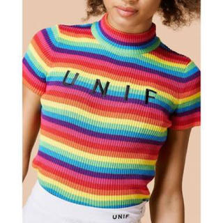ユニフ(UNIF)のunif♡レインボーTシャツ(Tシャツ(半袖/袖なし))