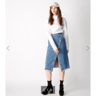 マウジー(moussy)の専用 MOUSSY WRAP BUTTON DENIM SK (デニムスカート)(ひざ丈スカート)