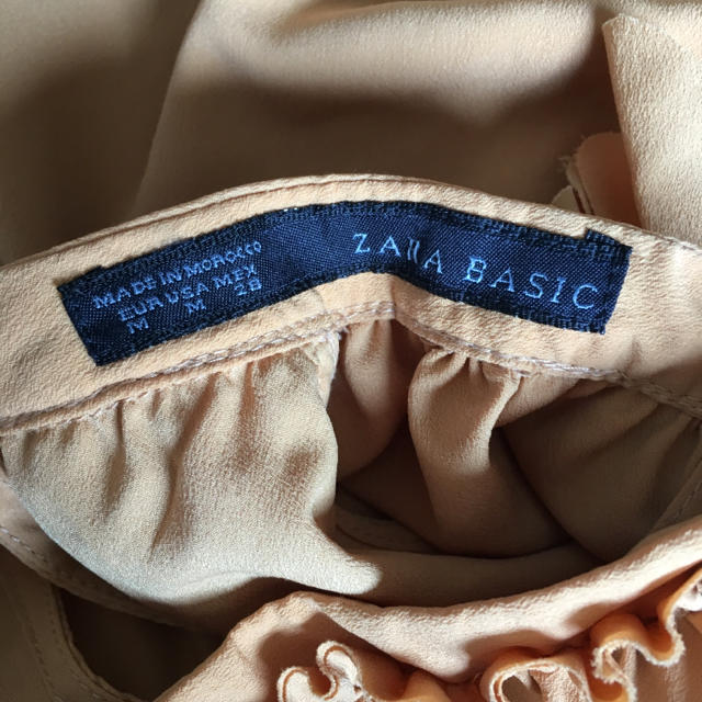 ZARA(ザラ)のザラ オレンジ シフォン タンクトップ フリルタートル レディースのトップス(タンクトップ)の商品写真