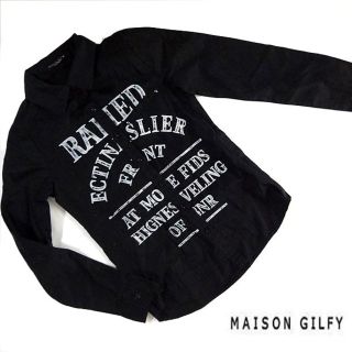 メゾンギルフィー(MAISON GILFY)のラム様専用♥MAISON GILFY メゾンギルフィー 長袖ロゴシャツ 黒(シャツ/ブラウス(長袖/七分))