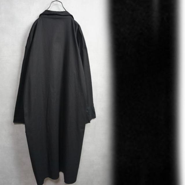 Big size ショールカラー 羽織 コート 黒