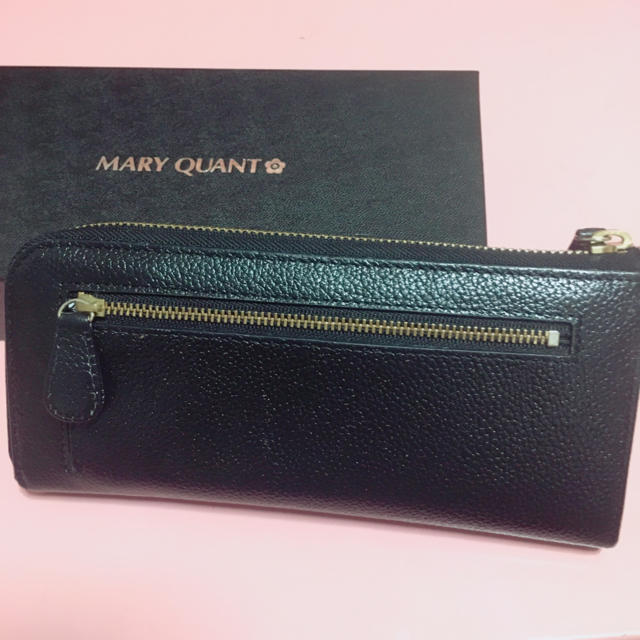 新品★　MARY QUANT　人気　ミニウォレット　可愛い　黒　お花　箱付き♡