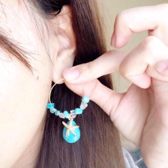 no581/パールビジューピアス ハンドメイドのアクセサリー(ピアス)の商品写真