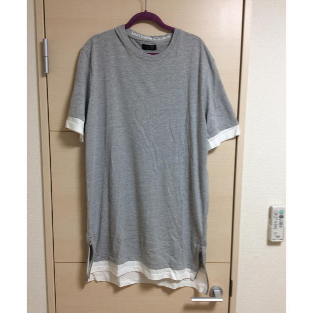 ZARA(ザラ)の【新品未使用】半額　ZARA MAN レイヤード風 サイドzip Tシャツ メンズのトップス(Tシャツ/カットソー(半袖/袖なし))の商品写真