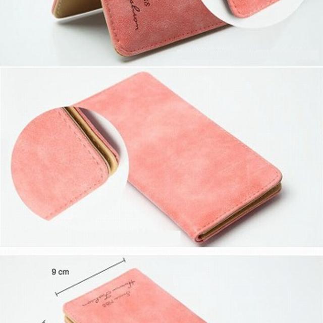 超薄型 ヌバックレザー風 長財布 ( イエロー ) //AG0 レディースのファッション小物(財布)の商品写真