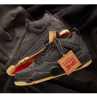 リーバイス(Levi's)のNike Jordan 4  Levi's ナイキ リーバイス ブラックデニム(スニーカー)