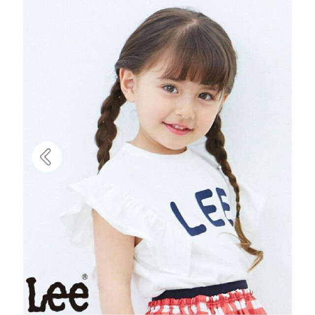 Lee(リー)のアプレレクール × LEE コラボ 袖フリルTシャツ キッズ/ベビー/マタニティのキッズ服女の子用(90cm~)(Tシャツ/カットソー)の商品写真