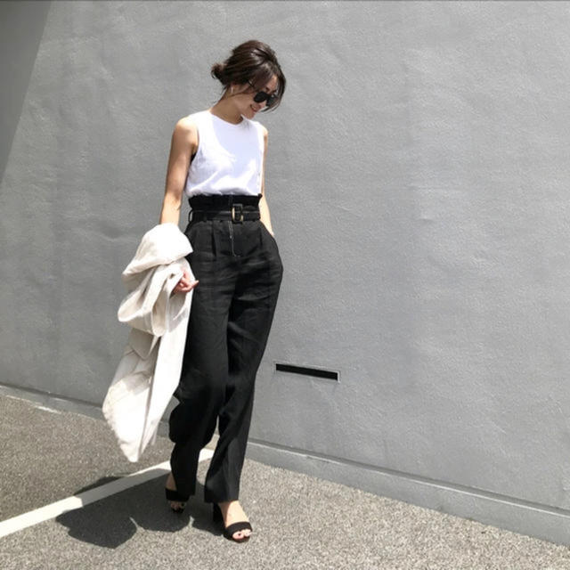 ZARA  リネンワイドパンツ