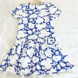 プチバトー(PETIT BATEAU)のSALE☆プチバトー 24m ホワイトフラワープリント半袖ワンピース(ワンピース)