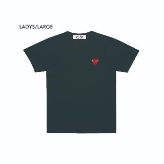 コムデギャルソン(COMME des GARCONS)のプレイコムデギャルソン　ワンポイント赤ハートTシャツ　BLK/L 新品　送料込(Tシャツ(半袖/袖なし))