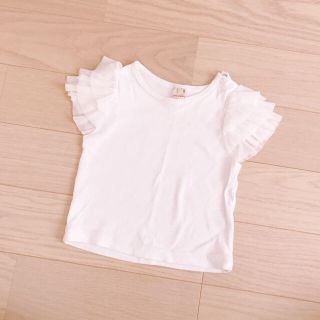 プティマイン(petit main)のTシャツ 半袖 白 フリル 女の子 (Ｔシャツ)