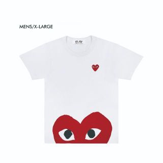 コムデギャルソン(COMME des GARCONS)のプレイコムデギャルソン　メンズ Tシャツ　WHT/XL 新品　送料込(Tシャツ/カットソー(半袖/袖なし))