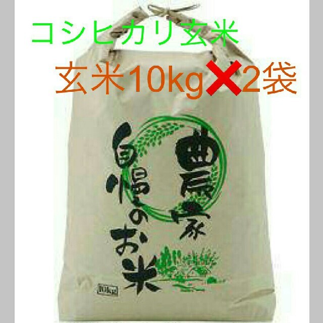 7月18日発送29年度滋賀のコシヒカリ玄米20kg　10kg✖2袋お米送込 食品/飲料/酒の食品(米/穀物)の商品写真