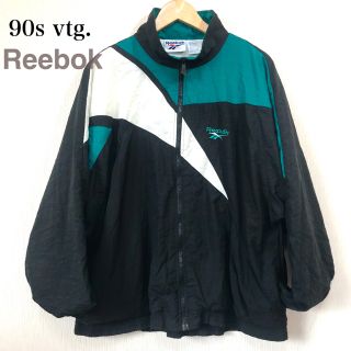 リーボック(Reebok)のxoさん専用 90s リーボック ナイロンジャケット 黒マルチ L(ナイロンジャケット)