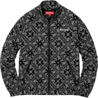 シュプリーム(Supreme)の 【Ｌ】　Supreme Bandana Track Jacket 黒　バンダナ(ナイロンジャケット)