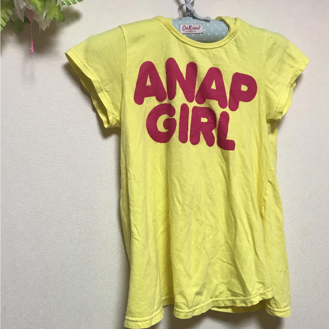 ANAP(アナップ)のかわいい Tシャツ チュニック ANAP アナップ　黄色　130 キッズ/ベビー/マタニティのキッズ服女の子用(90cm~)(Tシャツ/カットソー)の商品写真