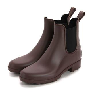 レディースサイドゴアレインブーツ（ブラウン）Mサイズ　18033(レインブーツ/長靴)