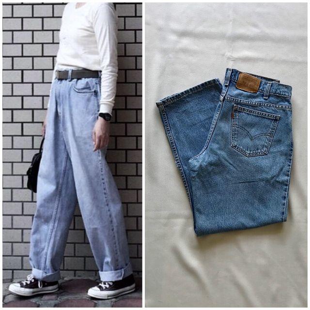 Levi's(リーバイス)の希少 90sビンテージ USA製 リーバイス550 ワイドデニムパンツ レディースのパンツ(デニム/ジーンズ)の商品写真