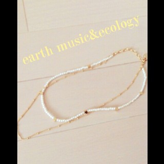 アースミュージックアンドエコロジー(earth music & ecology)の2連ネックレス♡ハート♡earth(ネックレス)