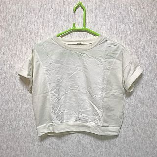 ジーユー(GU)のGU カットソー ショート丈 ホワイト(Tシャツ(半袖/袖なし))