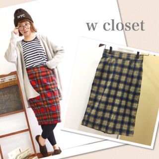 ダブルクローゼット(w closet)のコーデュロイタイトスカート(ひざ丈スカート)