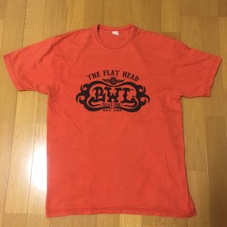 フラットヘッド(THE FLAT HEAD)のフラットヘッド ビルウォールレザー コラボTシャツ ライトレッド(Tシャツ/カットソー(半袖/袖なし))