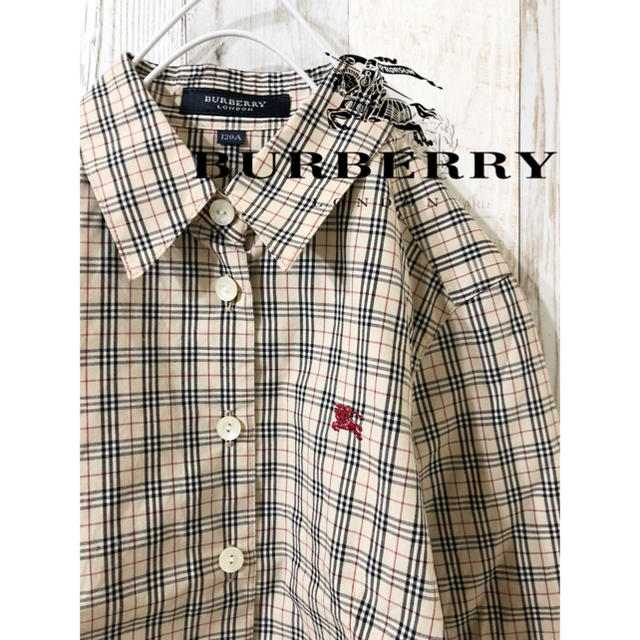BURBERRY - 古着 Burberry ノバチェック バーバリー 長袖シャツ 120A キッズ服の通販 by まる。｜バーバリーならラクマ