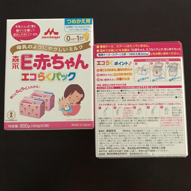 森永乳業(モリナガニュウギョウ)の森永 e赤ちゃん エコらくパック800g x2箱 キッズ/ベビー/マタニティのキッズ/ベビー/マタニティ その他(その他)の商品写真