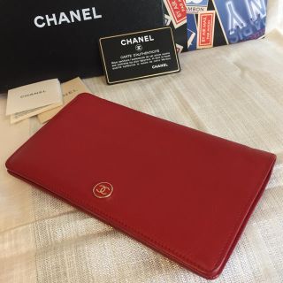 シャネル(CHANEL)のCHANEL 長財布 ココボタン✨赤(財布)