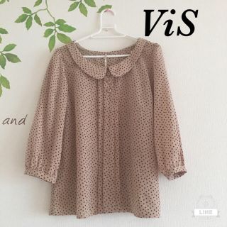 ヴィス(ViS)のスズラン様専用 未使用 ViS ブラウス ドット ベージュ(シャツ/ブラウス(長袖/七分))