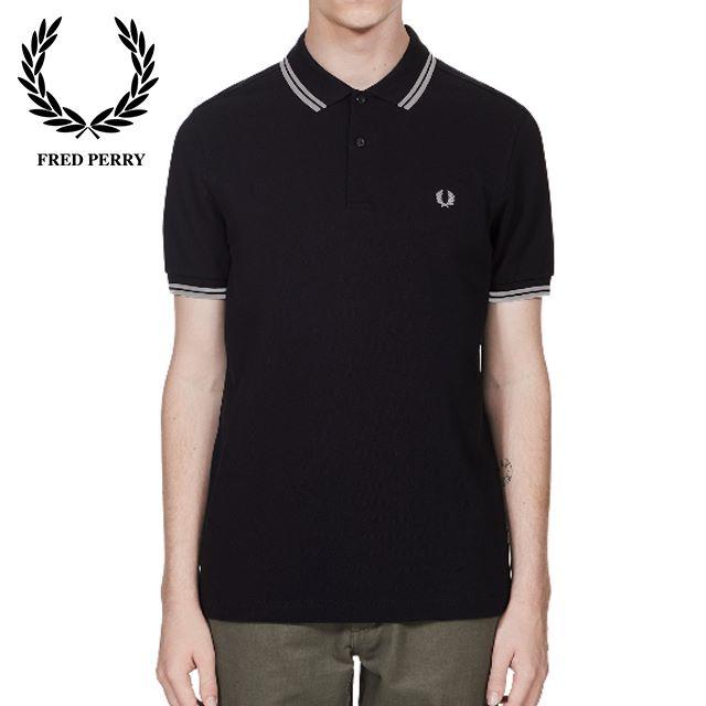 FRED PERRY - Fred Perry ポロシャツ 黒&灰 S 英国製 polo フレッド ...