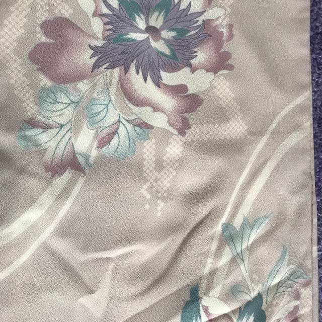 水着/浴衣撫松庵 袷 クリーム色の紫花の小紋