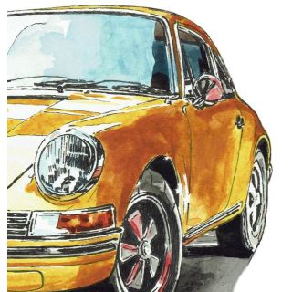 GC-466ポルシェ944/911限定版画 直筆サイン額装●作家 平右ヱ門