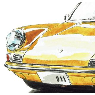 GC-466ポルシェ944/911限定版画 直筆サイン額装●作家 平右ヱ門