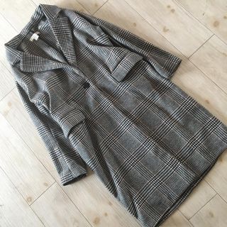 エイチアンドエム(H&M)のh&mグレインチェックコクーンコート(ロングコート)