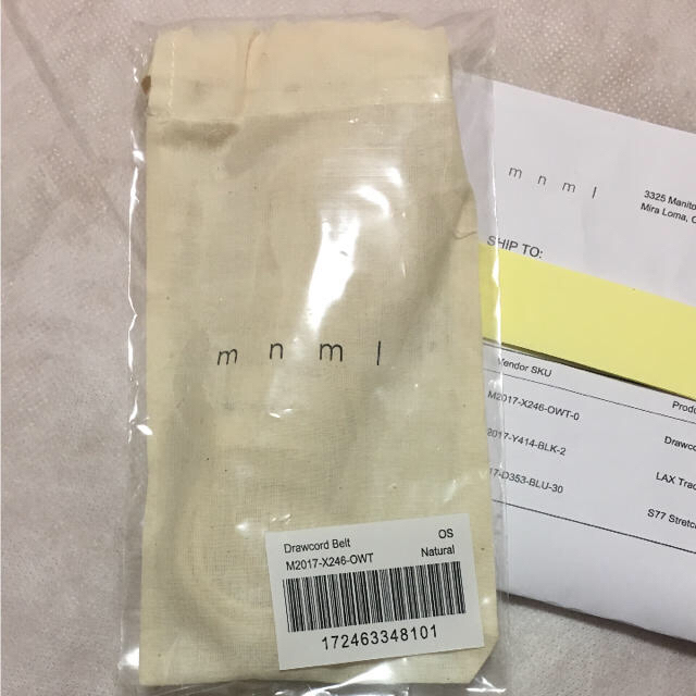 mnml ドローコード ベルト 紐  ナチュラル メンズのファッション小物(ベルト)の商品写真