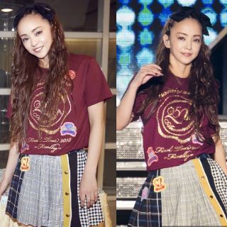 安室ちゃん着用　finally限定Tシャツ　エンジ(Tシャツ(半袖/袖なし))