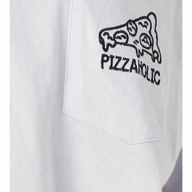 GYDA(ジェイダ)のPIZZA HOLICシャツ ブルー バックプリント ピザ レディースのトップス(Tシャツ(半袖/袖なし))の商品写真