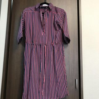 オフオン(OFUON)の《美品》OFUON ストライプ ワンピース シャツワンピース(ひざ丈ワンピース)