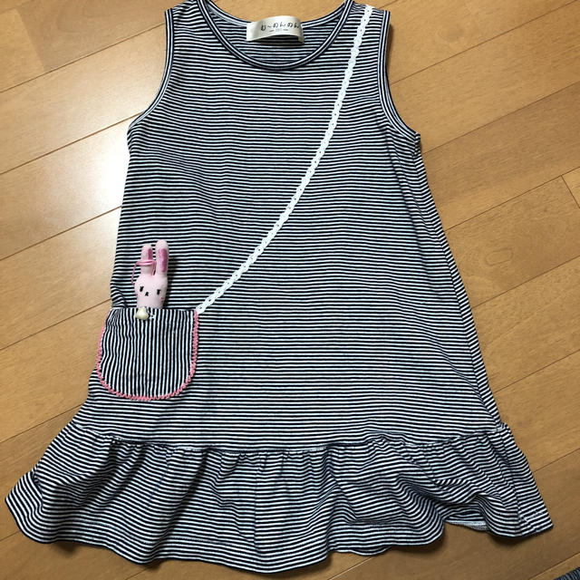 100サイズ ボーダーワンピース キッズ/ベビー/マタニティのキッズ服女の子用(90cm~)(ワンピース)の商品写真