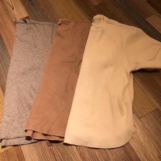 ユニクロ(UNIQLO)のワッフルクルーネックT3枚セットXL(カットソー(半袖/袖なし))