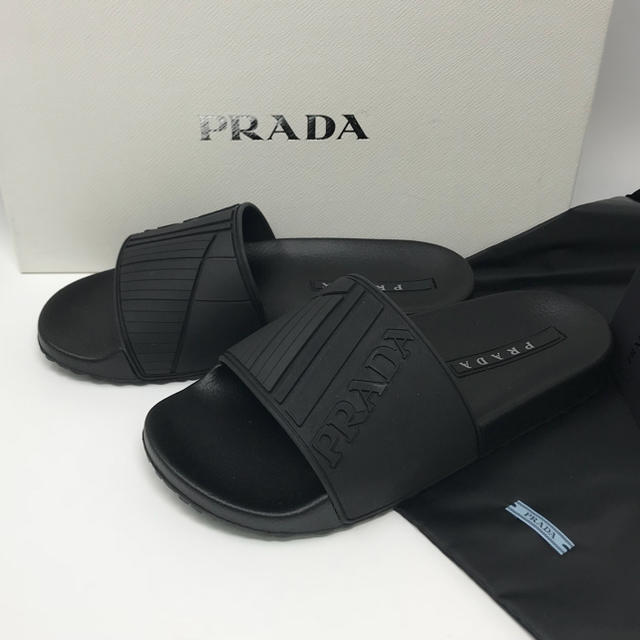新品プラダ PRADA ロゴ シャワーサンダル | フリマアプリ ラクマ