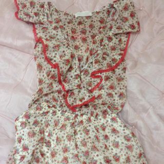 ボニカドット(bonica dot)のボニカの花柄のつなぎ♡(ミニワンピース)