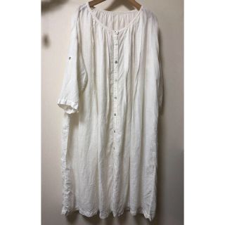 ネストローブ(nest Robe)の【新品】nest Robe ✩リネン前ボタンワンピ(ロングワンピース/マキシワンピース)