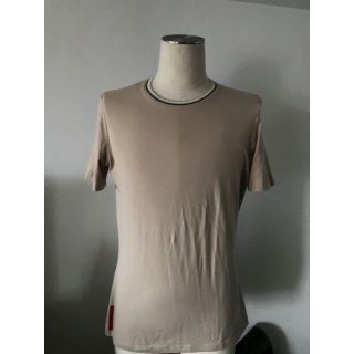 プラダ(PRADA)の●PRADAプラダスポーツストレッチ混ライン入りＴシャツ赤タグ●美品(Tシャツ/カットソー(半袖/袖なし))