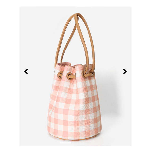 STYLENANDA(スタイルナンダ)のギンガム チェック 巾着バック レディースのバッグ(ハンドバッグ)の商品写真
