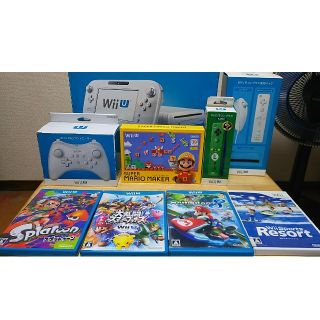 ウィーユー(Wii U)のwiiＵ ベーシックセット 8GB ソフト5本 周辺機器セット 中古バラ売不可 (家庭用ゲーム機本体)