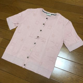 ポールスミス(Paul Smith)のポールスミス 半袖サマーニットカーディガン ピンク Mサイズ(ニット/セーター)